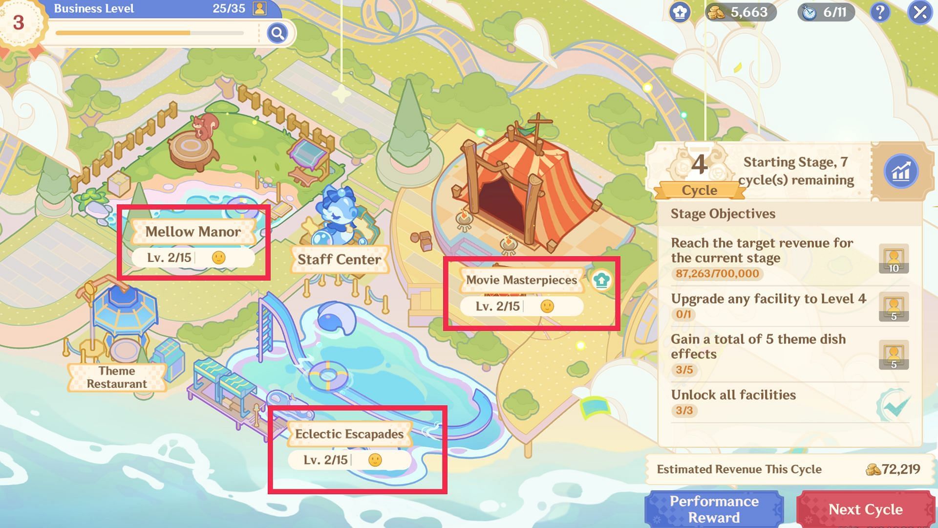 You will need to manage a total of three attractions in the park (Image via Sportskeeda Gaming/HoYoverse)